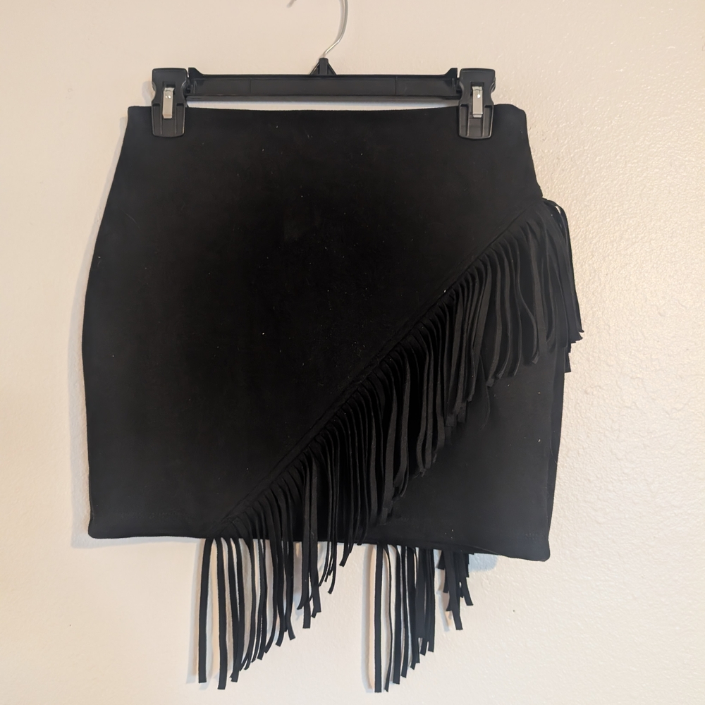 Windsor Black Asymmetrical Cut Out Mini Pencil Skirt